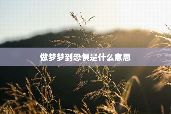 做梦梦到恐惧是什么意思