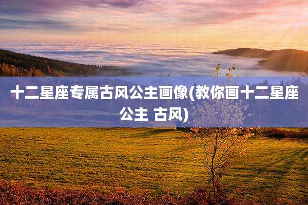 十二星座专属古风公主画像(教你画十二星座公主 古风)