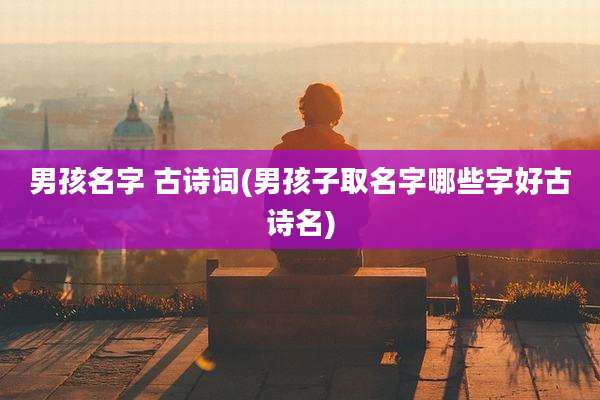 男孩名字 古诗词(男孩子取名字哪些字好古诗名)