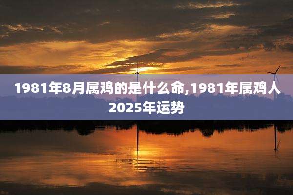 1981年8月属鸡的是什么命,1981年属鸡人2025年运势
