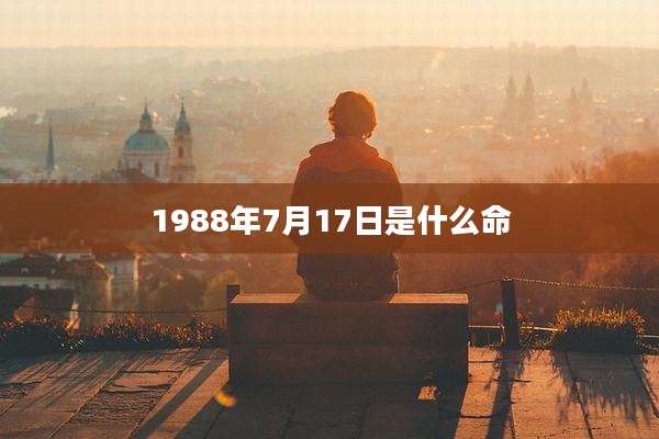 1988年7月17日是什么命