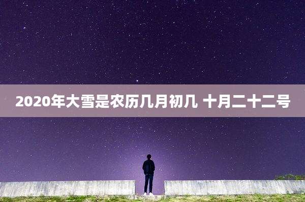2020年大雪是农历几月初几 十月二十二号