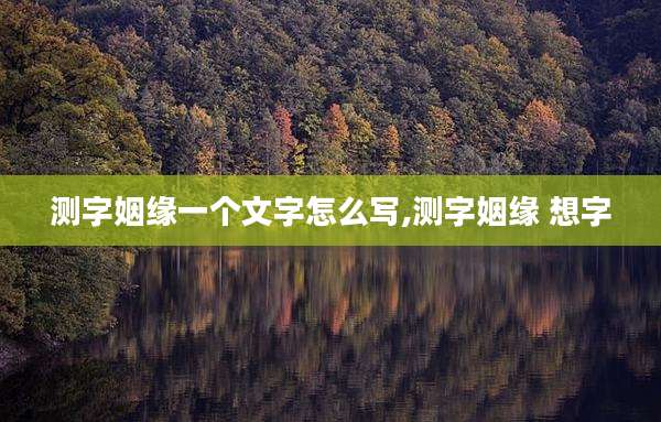 测字姻缘一个文字怎么写,测字姻缘 想字