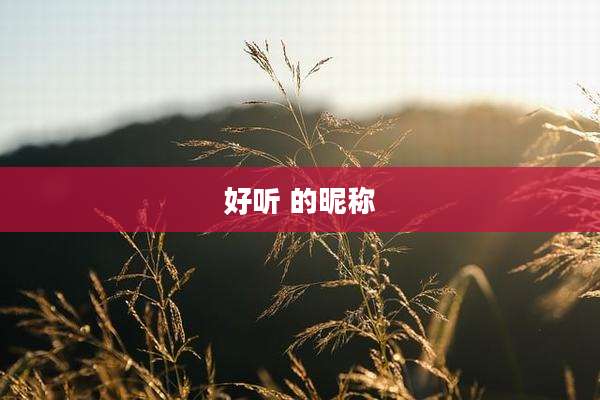 好听 的昵称