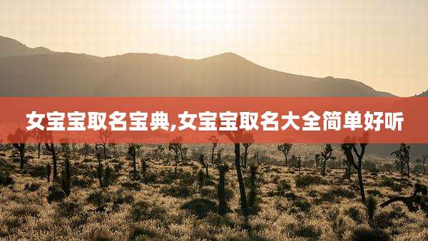 女宝宝取名宝典,女宝宝取名大全简单好听