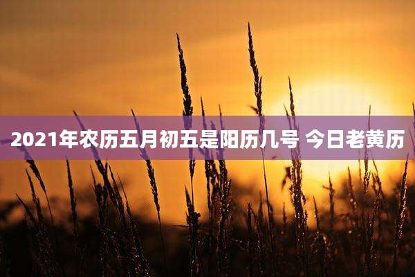 2021年农历五月初五是阳历几号 今日老黄历