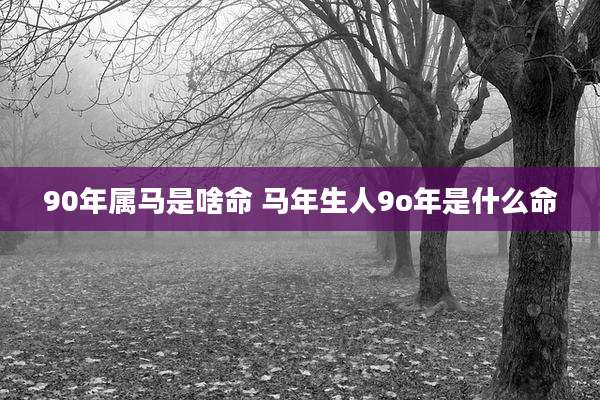90年属马是啥命 马年生人9o年是什么命