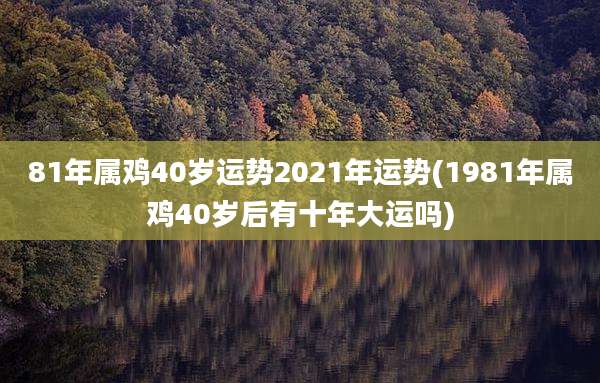 81年属鸡40岁运势2021年运势(1981年属鸡40岁后有十年大运吗)