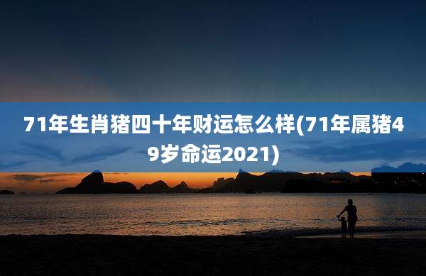 71年生肖猪四十年财运怎么样(71年属猪49岁命运2021)