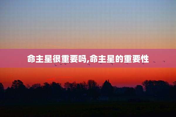 命主星很重要吗,命主星的重要性