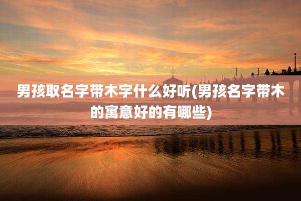 男孩取名字带木字什么好听(男孩名字带木的寓意好的有哪些)