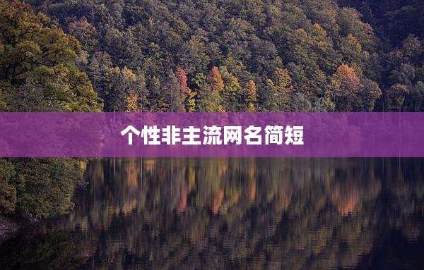 个性非主流网名简短