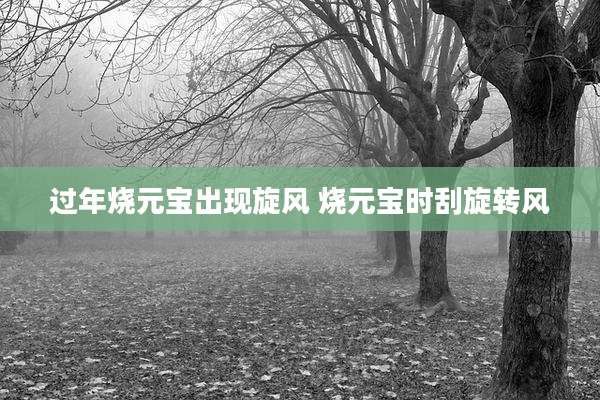 过年烧元宝出现旋风 烧元宝时刮旋转风