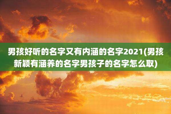 男孩好听的名字又有内涵的名字2021(男孩新颖有涵养的名字男孩子的名字怎么取)
