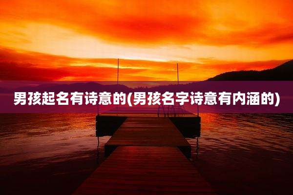 男孩起名有诗意的(男孩名字诗意有内涵的)