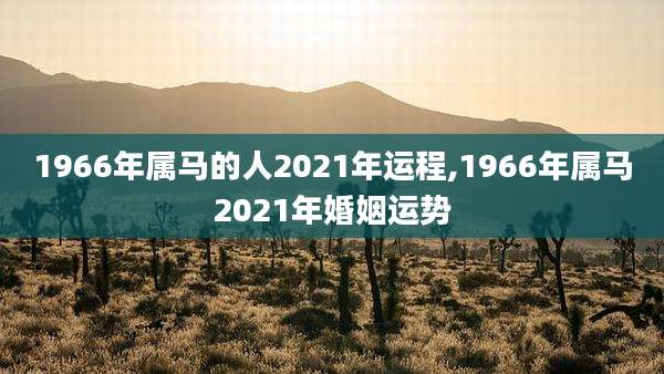 1966年属马的人2021年运程,1966年属马2021年婚姻运势