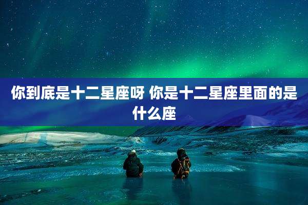 你到底是十二星座呀 你是十二星座里面的是什么座