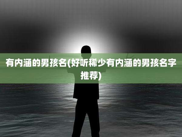 有内涵的男孩名(好听稀少有内涵的男孩名字推荐)