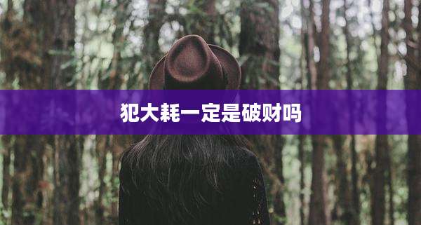 犯大耗一定是破财吗