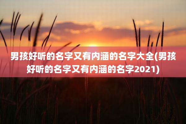 男孩好听的名字又有内涵的名字大全(男孩好听的名字又有内涵的名字2021)