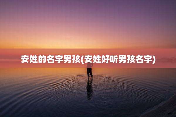 安姓的名字男孩(安姓好听男孩名字)