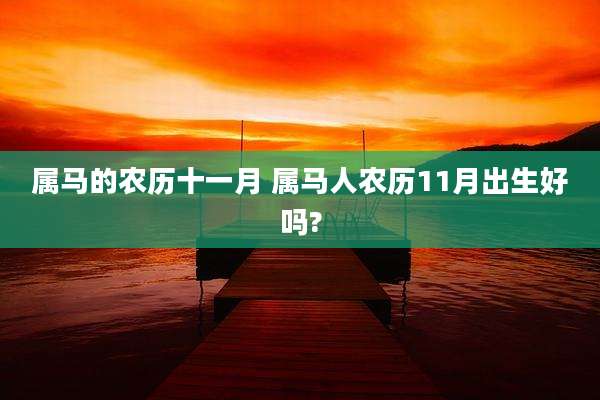 属马的农历十一月 属马人农历11月出生好吗?