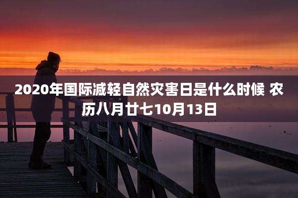 2020年国际减轻自然灾害日是什么时候 农历八月廿七10月13日