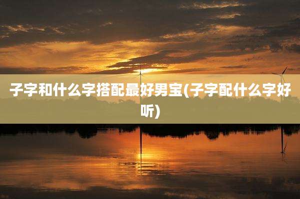子字和什么字搭配最好男宝(子字配什么字好听)