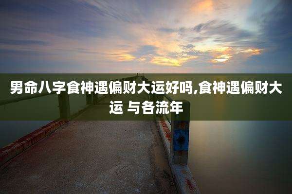 男命八字食神遇偏财大运好吗,食神遇偏财大运 与各流年