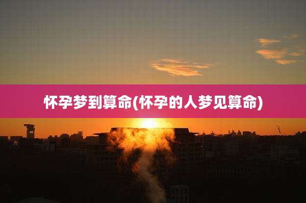 怀孕梦到算命(怀孕的人梦见算命)