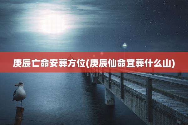 庚辰亡命安葬方位(庚辰仙命宜葬什么山)