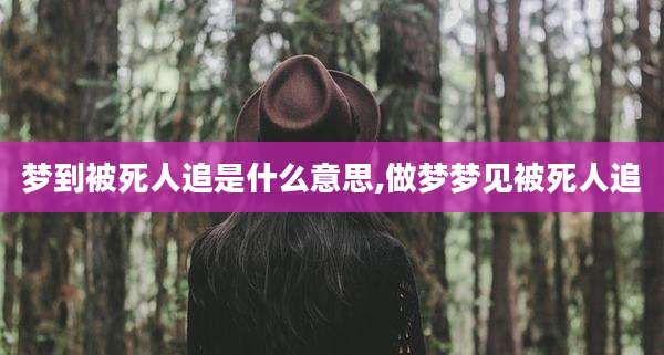 梦到被死人追是什么意思,做梦梦见被死人追