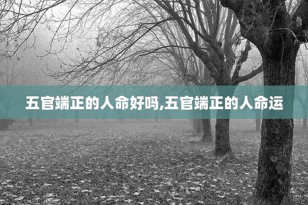 五官端正的人命好吗,五官端正的人命运
