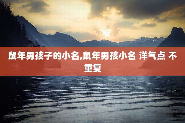 鼠年男孩子的小名,鼠年男孩小名 洋气点 不重复