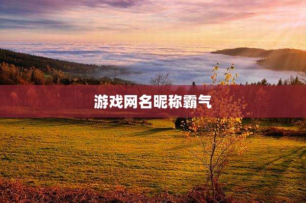 游戏网名昵称霸气