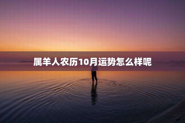 属羊人农历10月运势怎么样呢