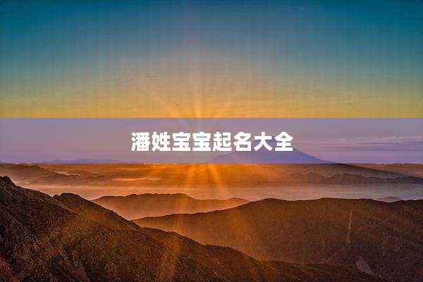 潘姓宝宝起名大全