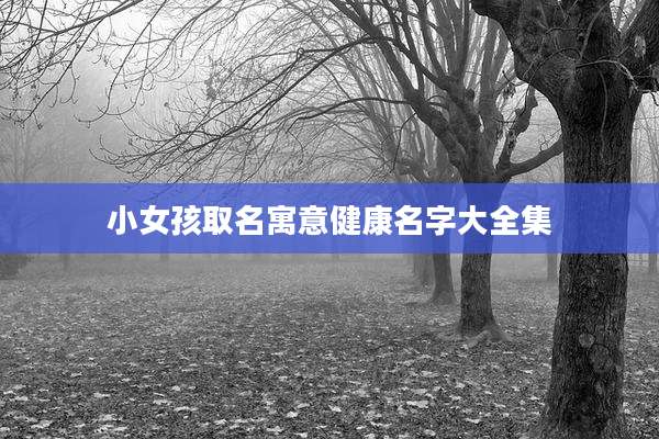 小女孩取名寓意健康名字大全集