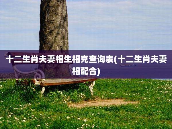 十二生肖夫妻相生相克查询表(十二生肖夫妻相配合)