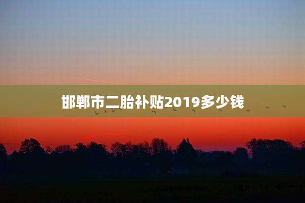 邯郸市二胎补贴2019多少钱