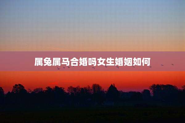 属兔属马合婚吗女生婚姻如何