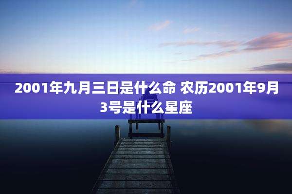 2001年九月三日是什么命 农历2001年9月3号是什么星座