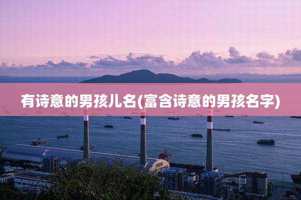有诗意的男孩儿名(富含诗意的男孩名字)