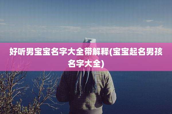 好听男宝宝名字大全带解释(宝宝起名男孩名字大全)