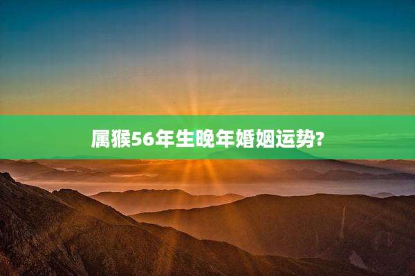 属猴56年生晚年婚姻运势?