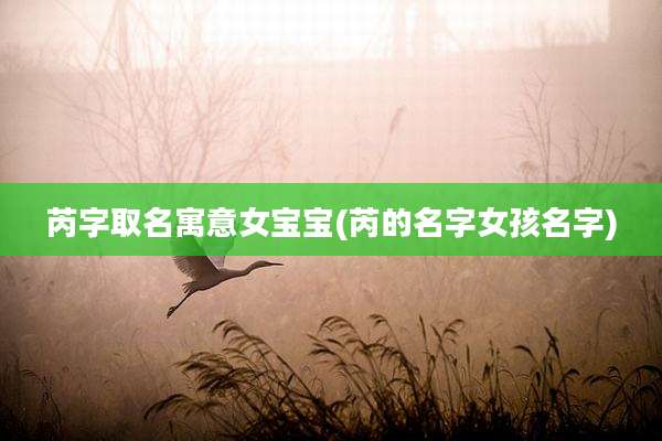 芮字取名寓意女宝宝(芮的名字女孩名字)