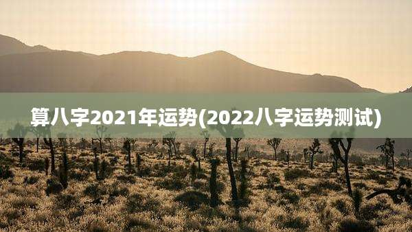 算八字2021年运势(2022八字运势测试)