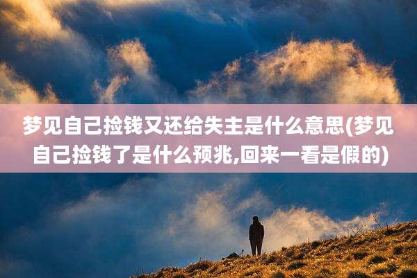 梦见自己捡钱又还给失主是什么意思(梦见自己捡钱了是什么预兆,回来一看是假的)