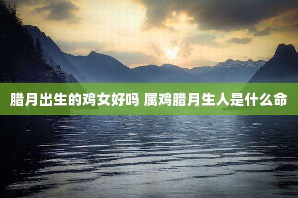 腊月出生的鸡女好吗 属鸡腊月生人是什么命