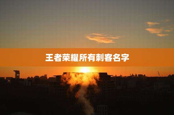 王者荣耀所有刺客名字